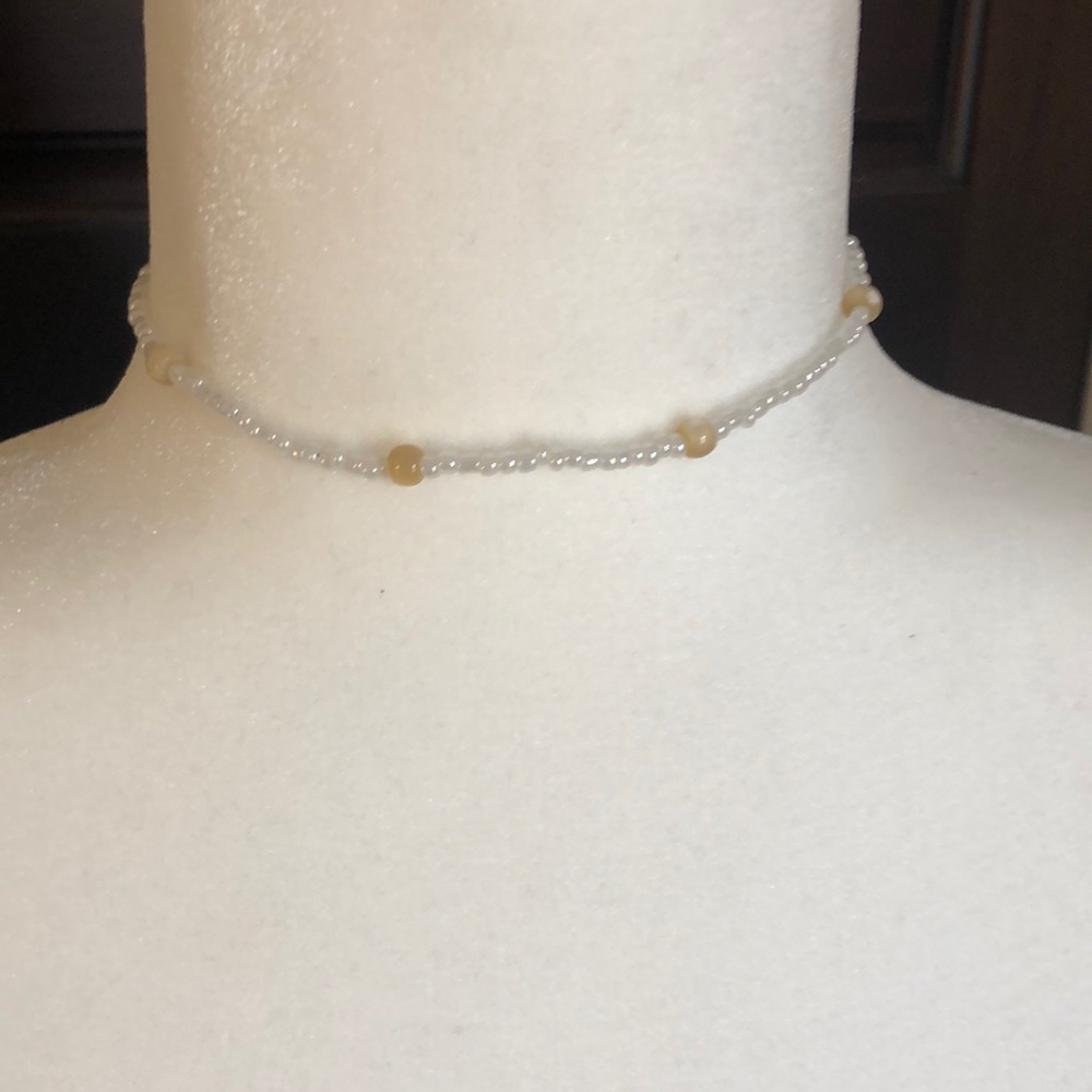 Choker necklace handmade with silver claw clasp